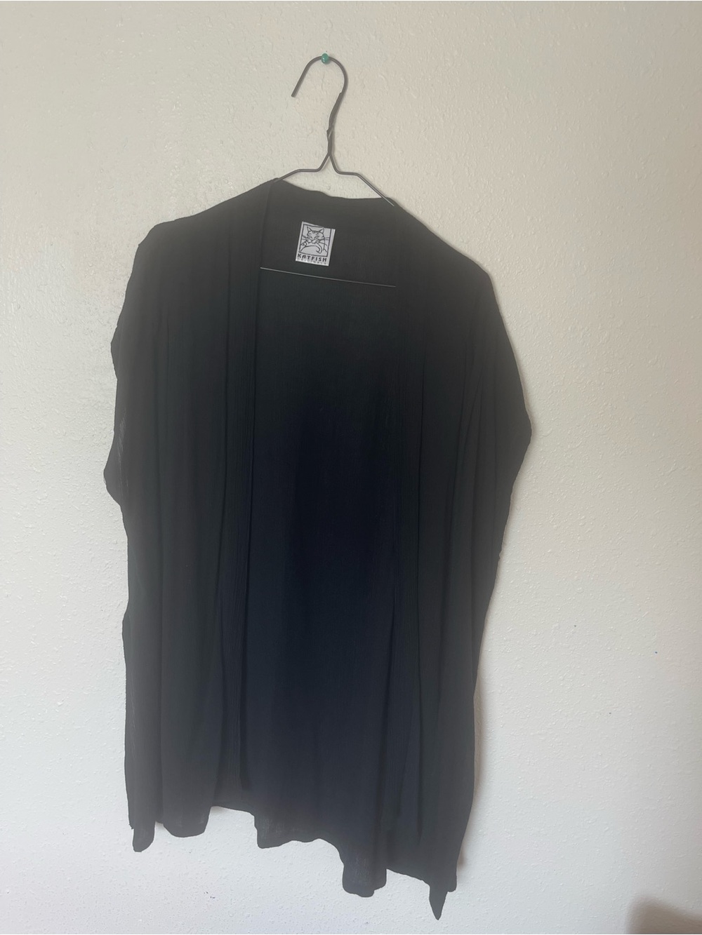 Black short sleeve Open-Front Cardigan